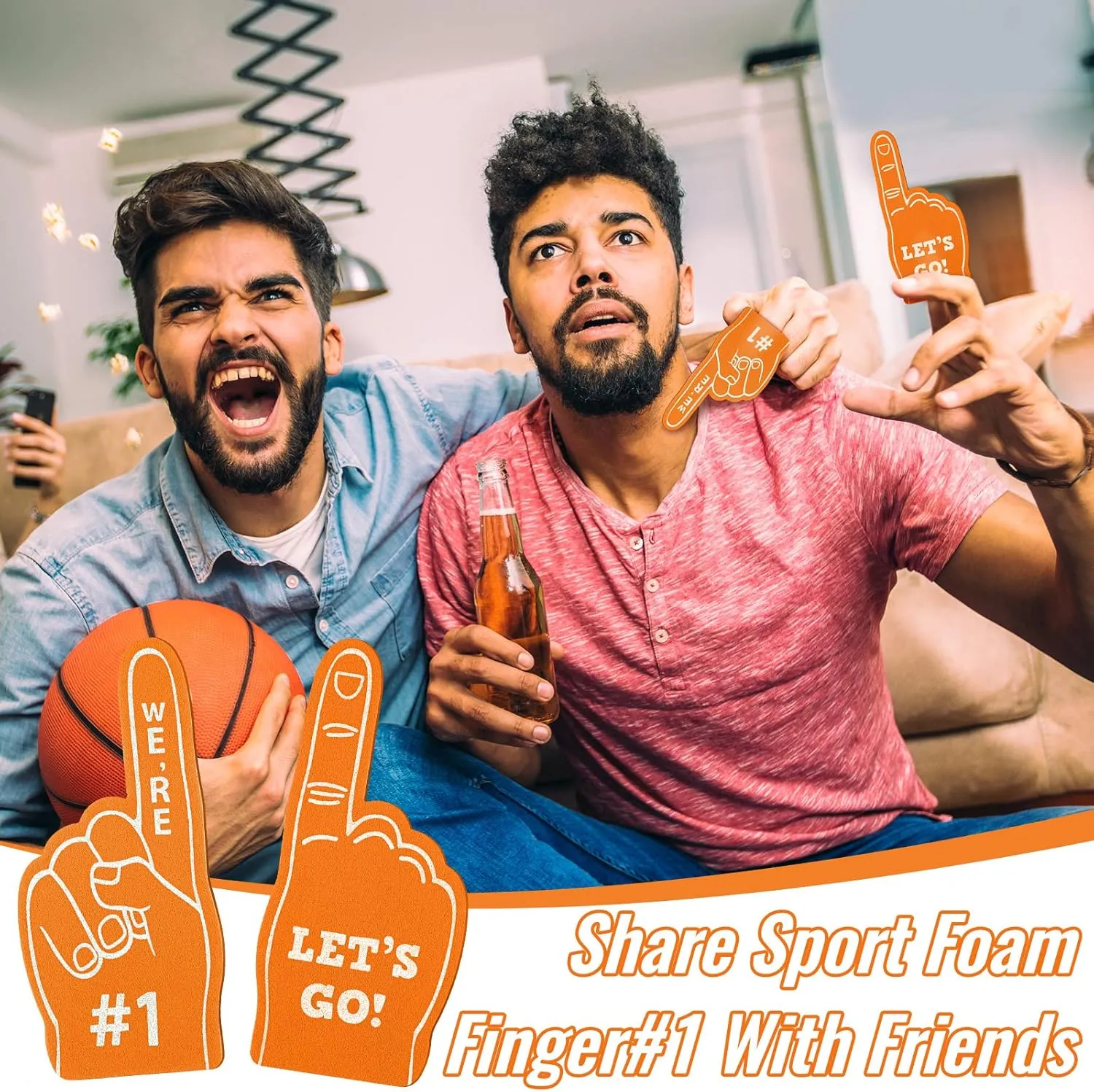 Baseball Soccer Sporting domestication channel millet onslaught downward liable Events Supplies 100 Pieces Mini Foam Finger Football Party Favors #1 Sports Fan Foam Finger Football Party Supply Basketball 