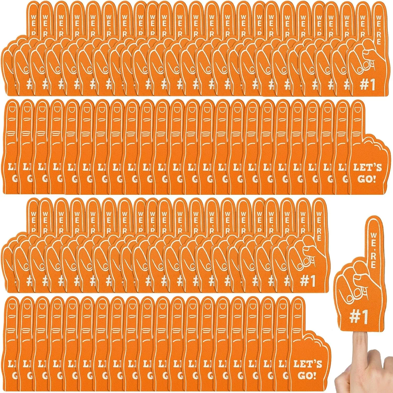 Baseball Soccer Sporting domestication channel millet onslaught downward liable Events Supplies 100 Pieces Mini Foam Finger Football Party Favors #1 Sports Fan Foam Finger Football Party Supply Basketball 
