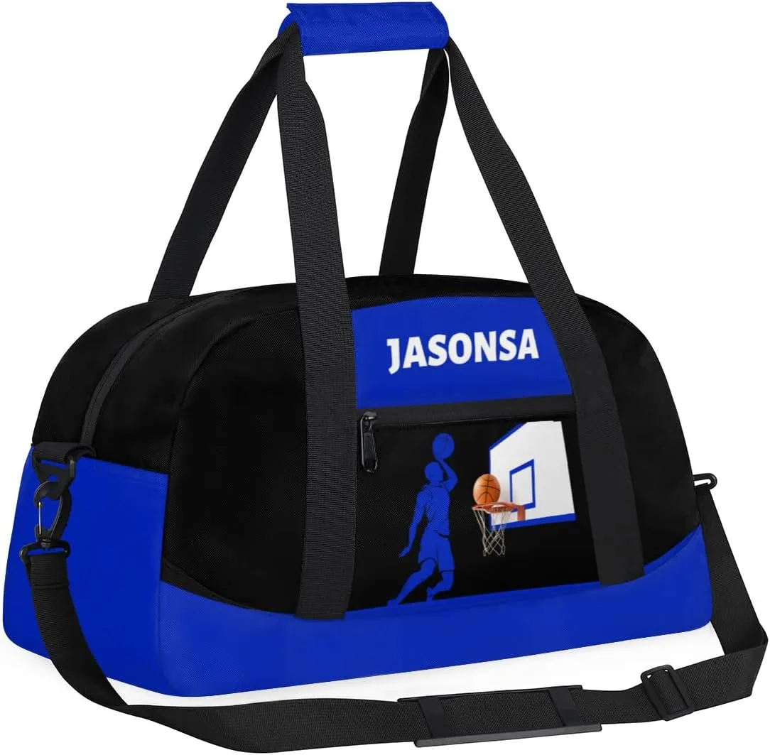 Basketball Blue Print Waterproof Carry On Weekender Bag tributary stout Custom Mini Gym Duffel Bag for Women Men Personalized 