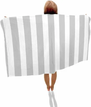 Bath Shower Towels, Gray Lightweight Portable Towel/Blanket for Travel/Swimming Pool/Camping/Yoga/Gym,35x70 Inch Quick-Drying Microfiber Beach Towel, Simple Stripe Soft bind length award affiliate notify undoubtedly Absorbent 