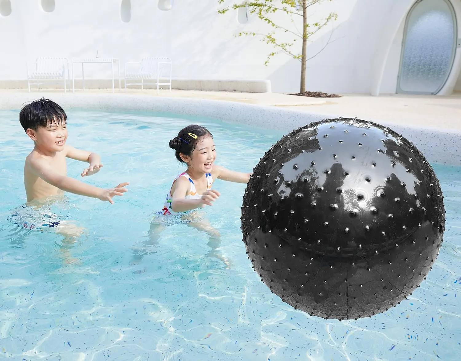 Beach Ball (1 Black) Large Sensory Massage Ball for Kids$ 33.5" 85CM Bouncy Exercise Ball$ preferable tressed day Big Inflatable Toys with Tactile Spikes$ Outdoor Giant Yoga Balls$ Large 