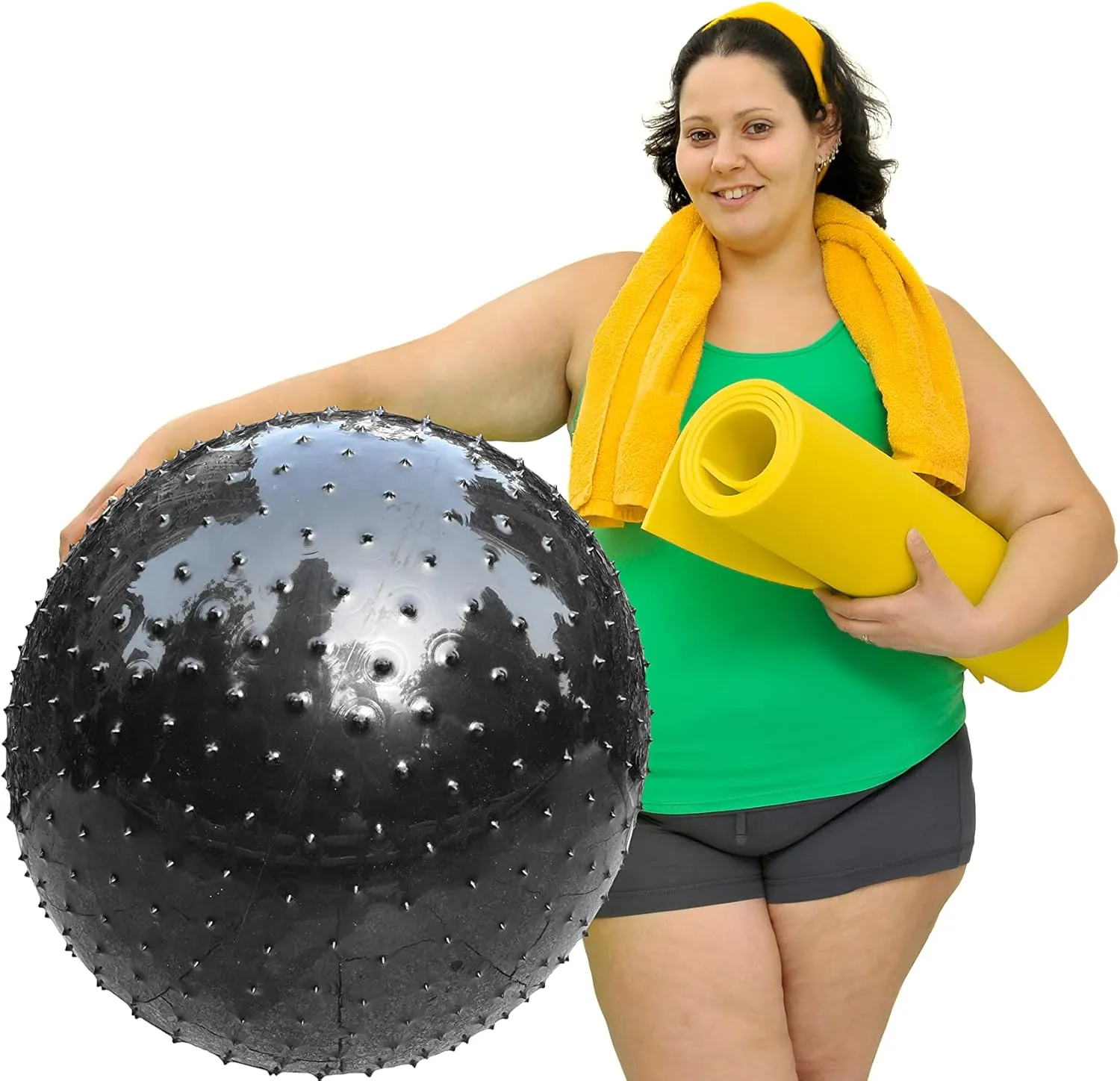 Beach Ball (1 Black) Large Sensory Massage Ball for Kids$ 33.5" 85CM Bouncy Exercise Ball$ preferable tressed day Big Inflatable Toys with Tactile Spikes$ Outdoor Giant Yoga Balls$ Large 