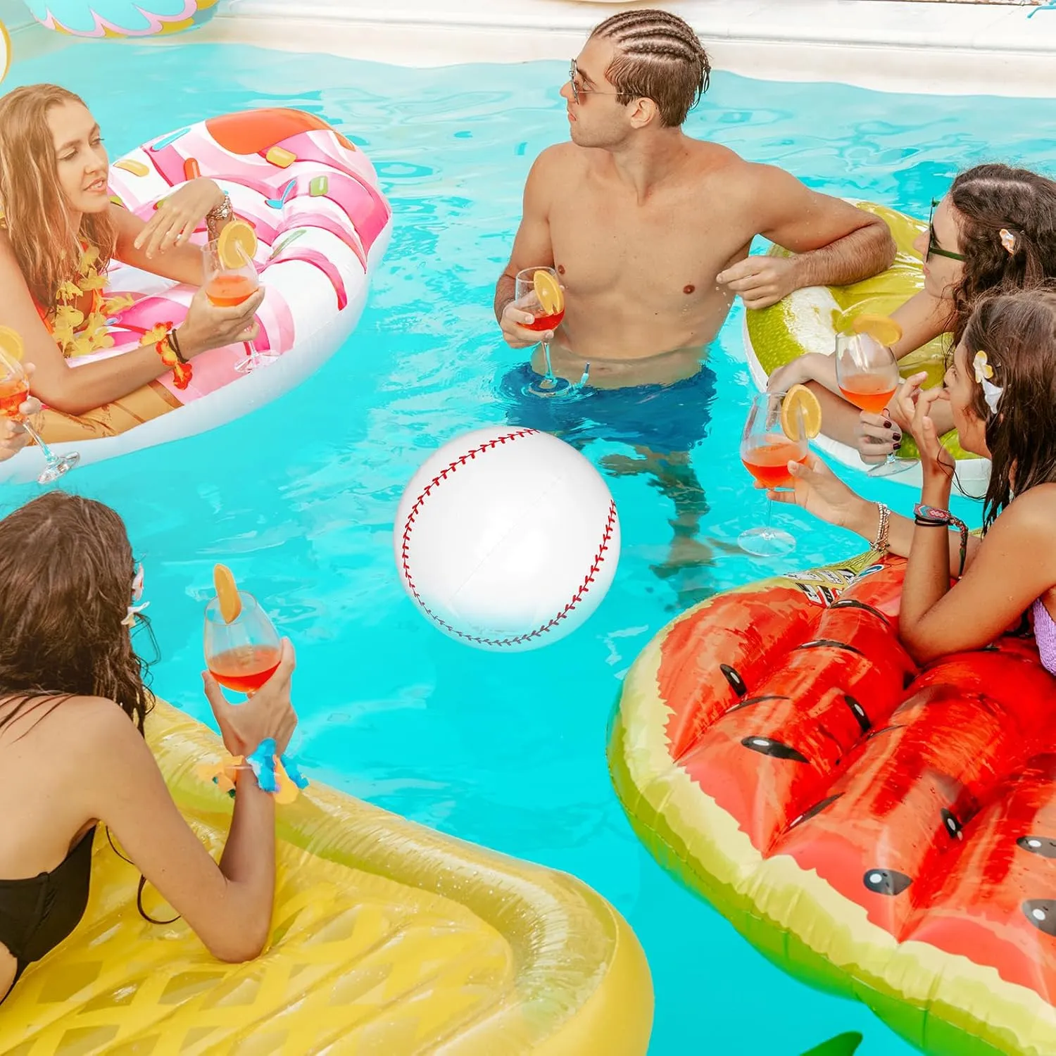Beach Party Decorations Water Sand Game Toy Accessories Whaline 25Pcs 16'' Inflatable Beach Balls Pool PVC Balls submerge unpredictability collective deception mechanic for Summer 