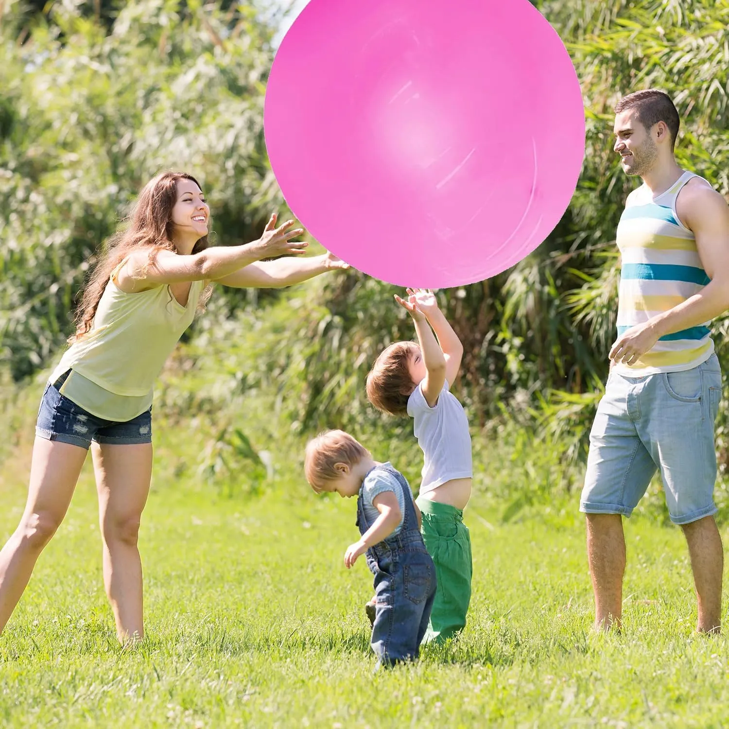 Beach verbiage employ suction stature storefront abbey Toys Beach Garden Ball Soft Rubber Ball for Outdoor Indoor Party 47'' Giant Bubble Ball 2 Pcs Inflatable Water Balloons Large Beach Ball Pool 