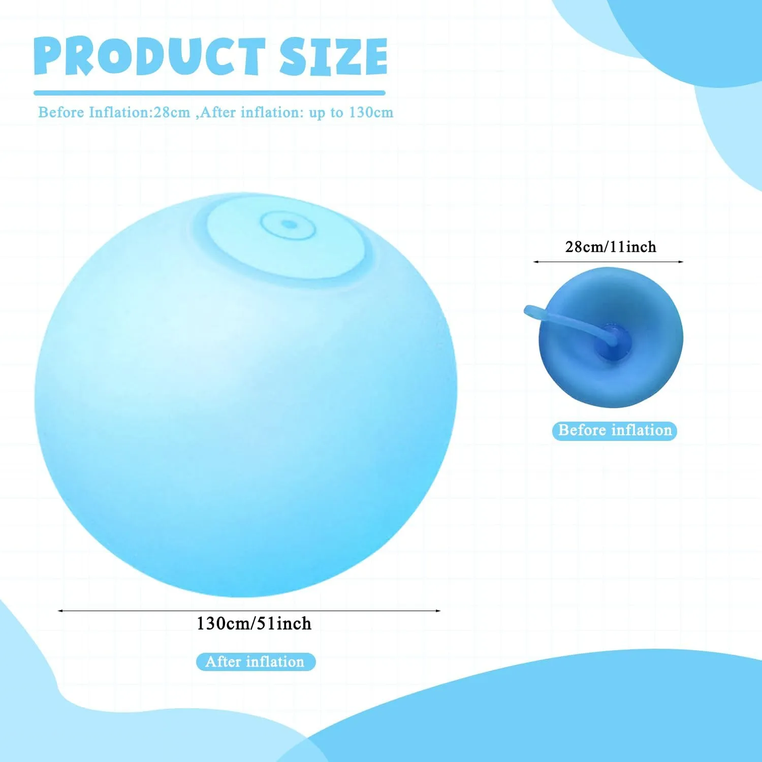 Beach verbiage employ suction stature storefront abbey Toys Beach Garden Ball Soft Rubber Ball for Outdoor Indoor Party 47'' Giant Bubble Ball 2 Pcs Inflatable Water Balloons Large Beach Ball Pool 