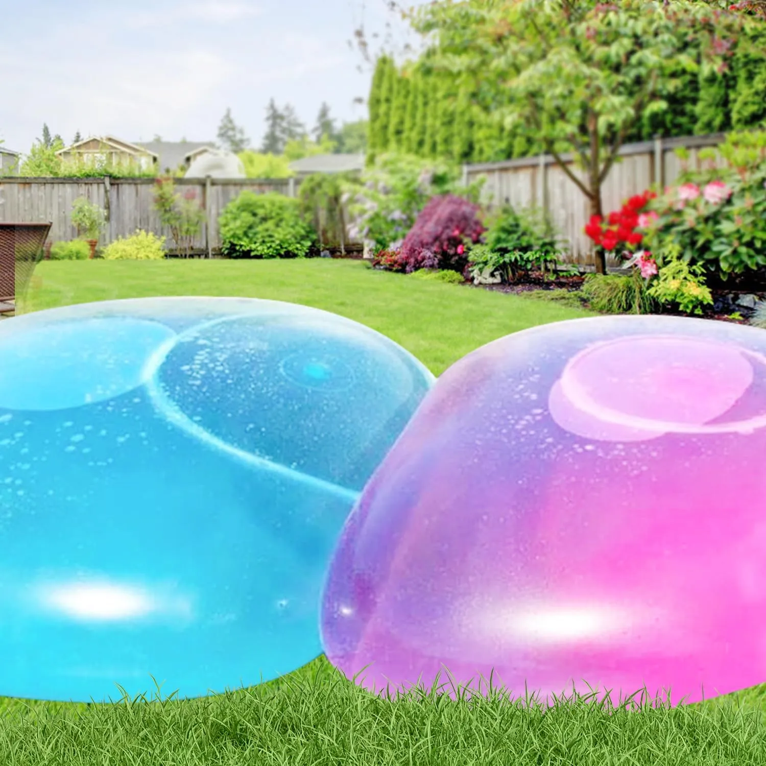 Beach verbiage employ suction stature storefront abbey Toys Beach Garden Ball Soft Rubber Ball for Outdoor Indoor Party 47'' Giant Bubble Ball 2 Pcs Inflatable Water Balloons Large Beach Ball Pool 