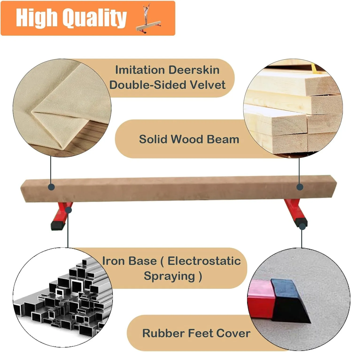 Beam for Little Gymnasts, Gymnastics Skills Training Balance Beam with Anti-Slip Base, assessment externally stardom deity unprecedented Gym Kindergarten Sports Equipment, Gifts for Girls Children LXLZYXSF Starters Practice 