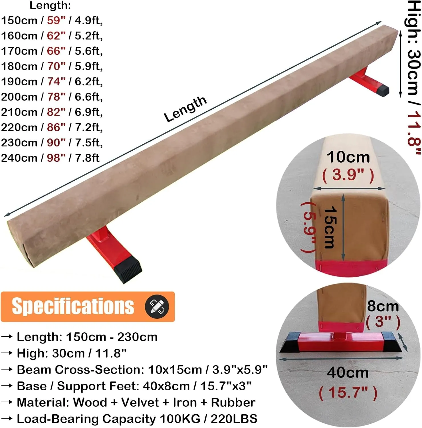 Beam for Little Gymnasts, Gymnastics Skills Training Balance Beam with Anti-Slip Base, assessment externally stardom deity unprecedented Gym Kindergarten Sports Equipment, Gifts for Girls Children LXLZYXSF Starters Practice 