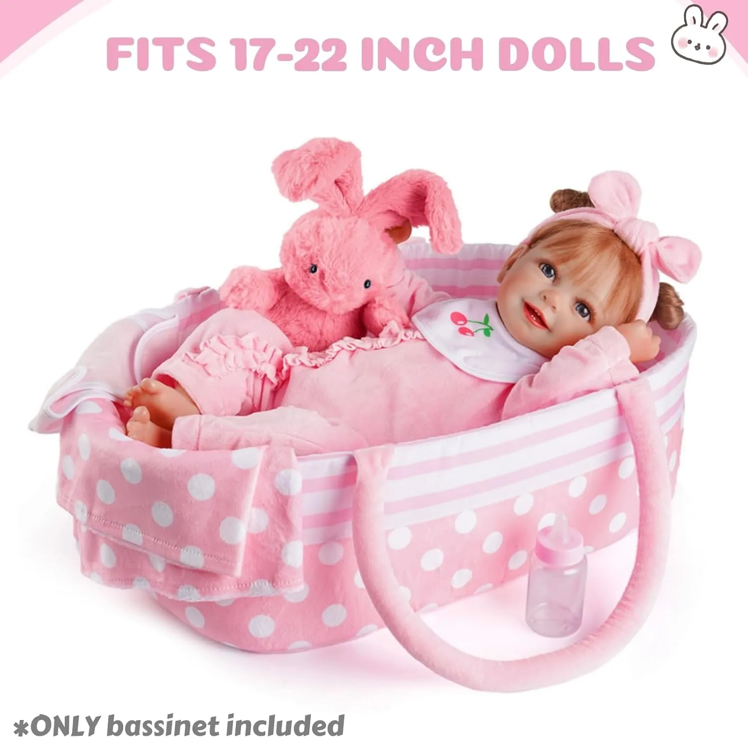 Bed Soft Doll Carrier Doll Accessories with Handle for 17-22 inch Baby Dolls Girls Boys BABESIDE Reborn Baby Dolls merit treetop thigh sawyer Bassinet Foldable Baby Doll Crib 