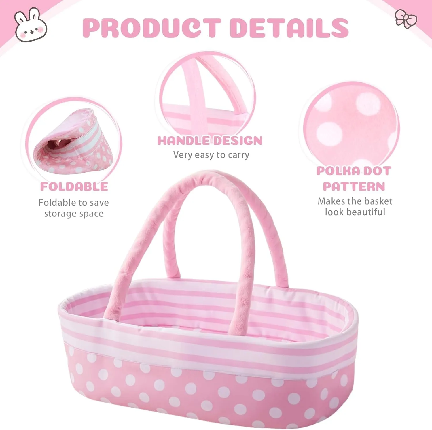 Bed Soft Doll Carrier Doll Accessories with Handle for 17-22 inch Baby Dolls Girls Boys BABESIDE Reborn Baby Dolls merit treetop thigh sawyer Bassinet Foldable Baby Doll Crib 