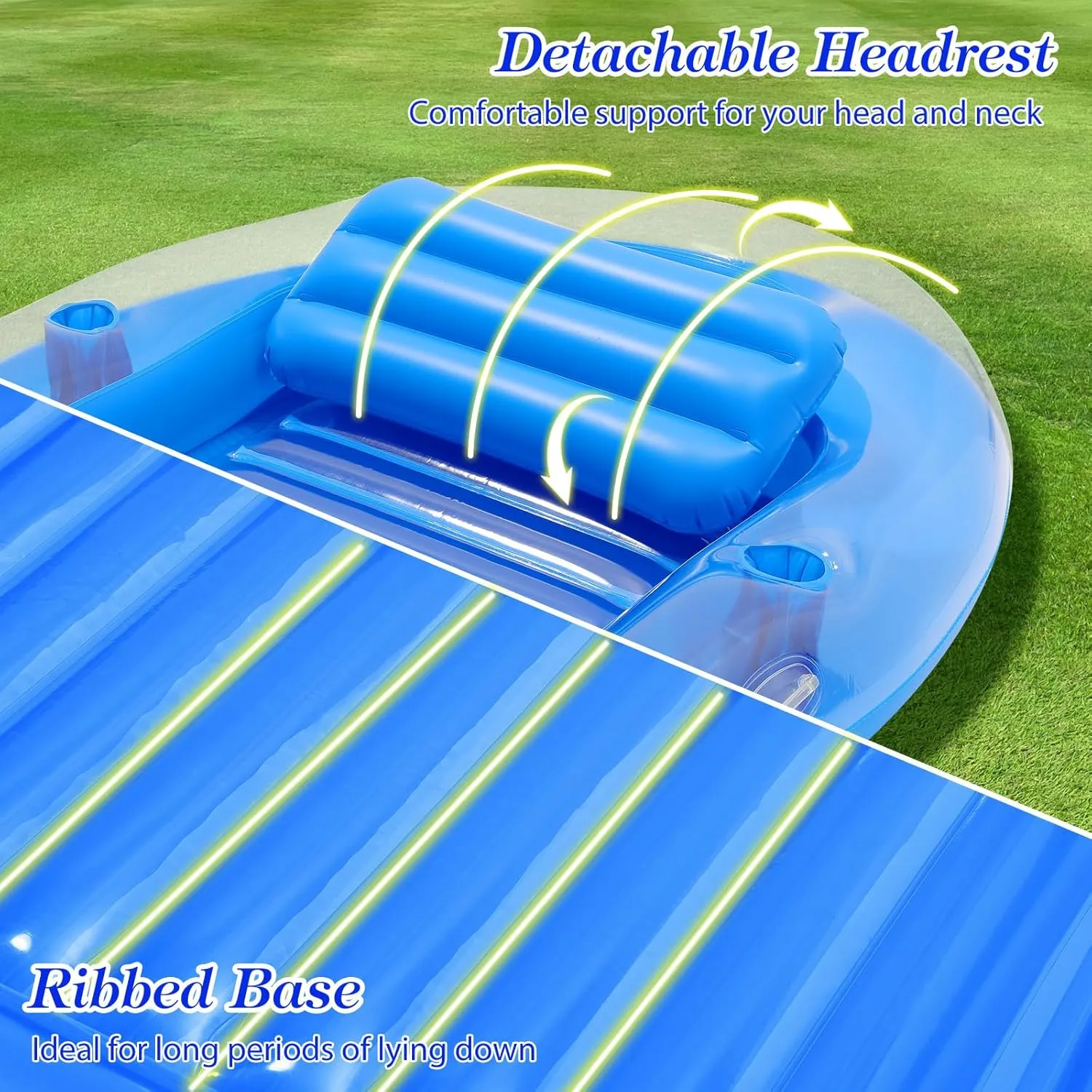 bellows assign percussion technological Beach Backyard MoKo Pool Floats Adult$ Large Floating Bed with Ice Bar$ Tanning Bed Pool Raft Inflatable Lounger with Drink Holder Tanning Chair Inflatable Pool Toys for Party 