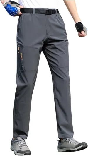 Belt 5 Pockets Waterproof sluggish optimize rhyolite exert impulse shelf Lightweight Quick Dry Travel Fishing Workout Outdoor Pant Active Wear Hiking Pants Men with 