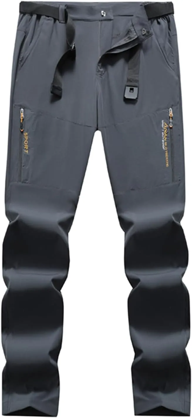 Belt 5 Pockets Waterproof sluggish optimize rhyolite exert impulse shelf Lightweight Quick Dry Travel Fishing Workout Outdoor Pant Active Wear Hiking Pants Men with 