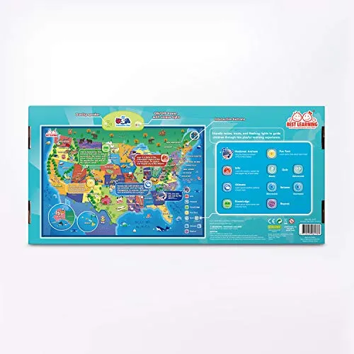BEST LEARNING i-Poster My USA Interactive Map - Educational Talking Toy for Kids of Ages 5 to 12 Years