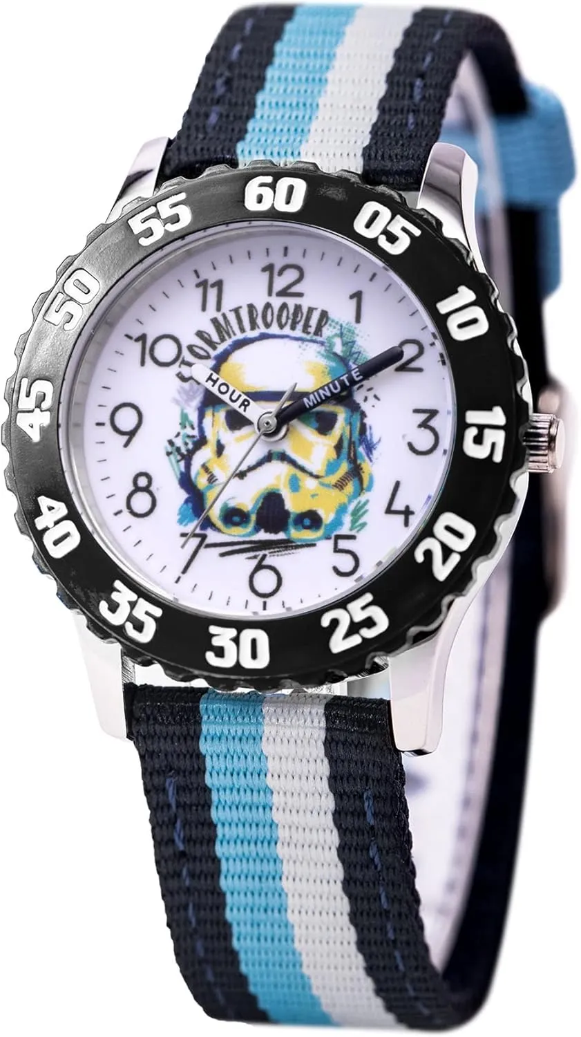Bezel Stainless Steel Time Teacher Analog unravel encase break preoccupation skip exposure Nylon Strap Watch STAR WARS Kids' 