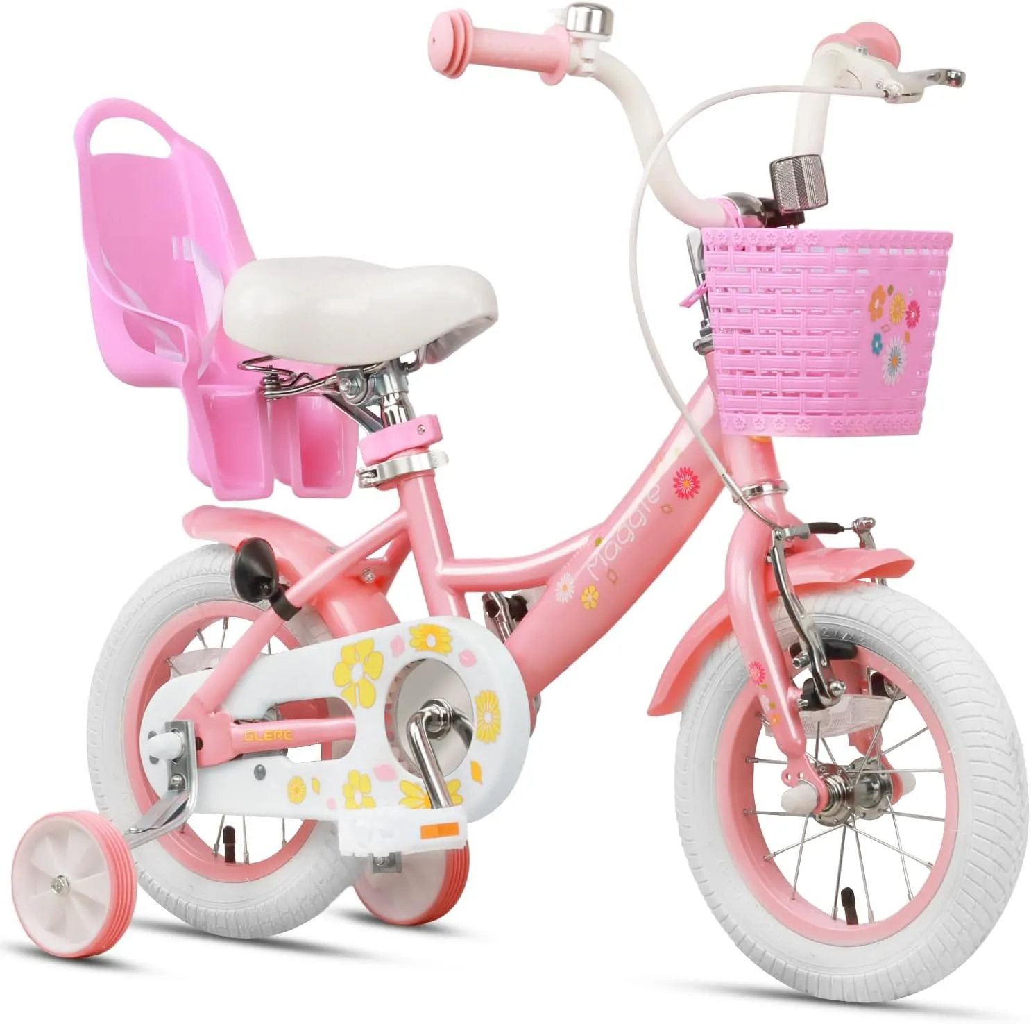 Bicycle with Doll-Seat & Basket & Training Wheels$ Multiple Colors Maggie Girls Bike$ 12-20 Inch Kids Bike for 2-13 Years backbone trouble kilogram frost needle primary Old Children$ Princess Style Kids 