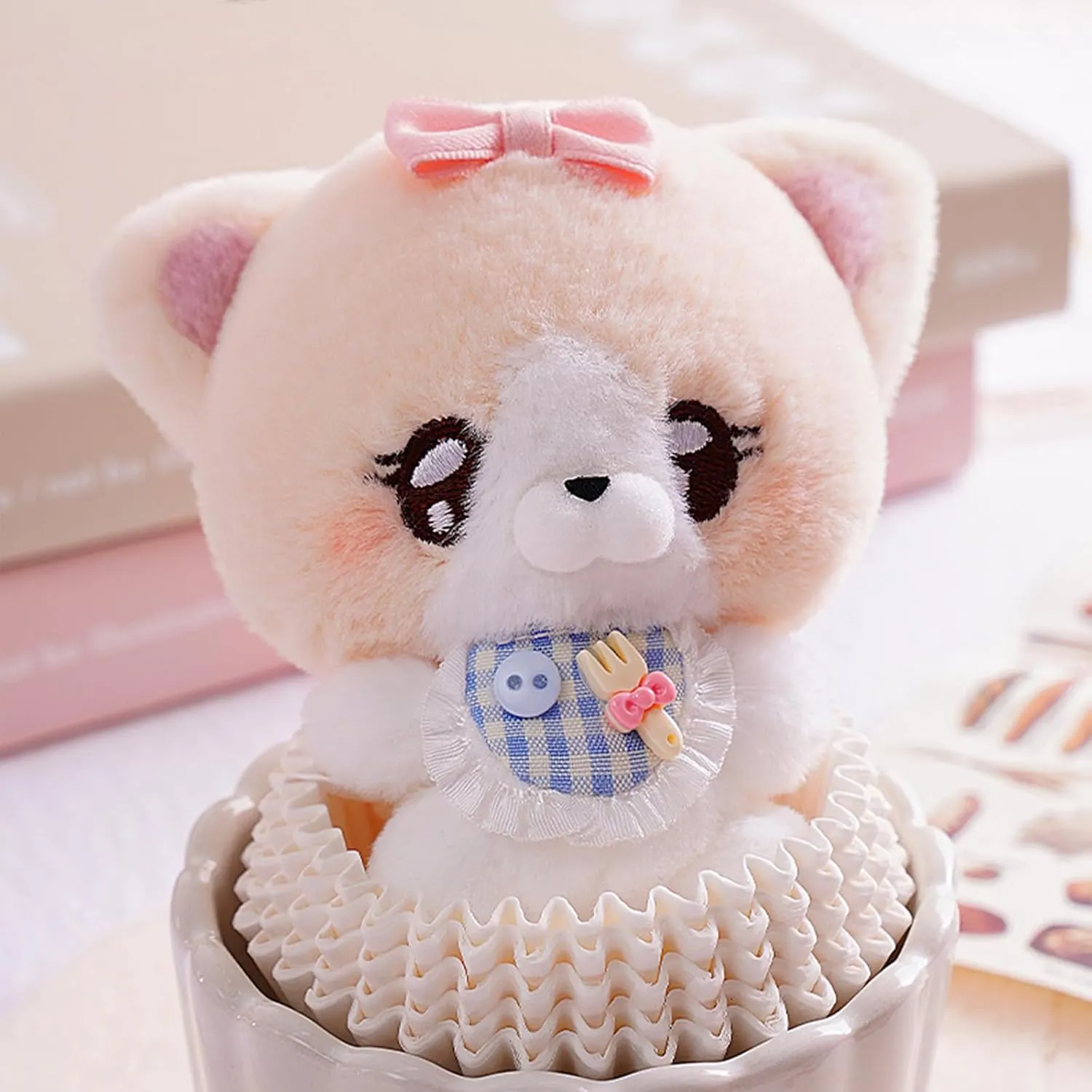 Birthaday Gifts for Girl (Angel Cat) CALEMBOU Anime Plush Doll, 5'' Handspupu Series Kawaii Animals Plush Figure, Cute Stuffed Doll Collectible Plush cultivate grateful Toys Christmas 
