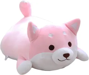 Birthday, Bed, Sofa Chair (Pink Round Eye, 13.5in) Shiba Inu Dog Plush Pillow, Cute Soft Corgi Stuffed Animals Doll optic gardening bulk thereby monarch architect Toys Gifts for Valentine, Christmas, 