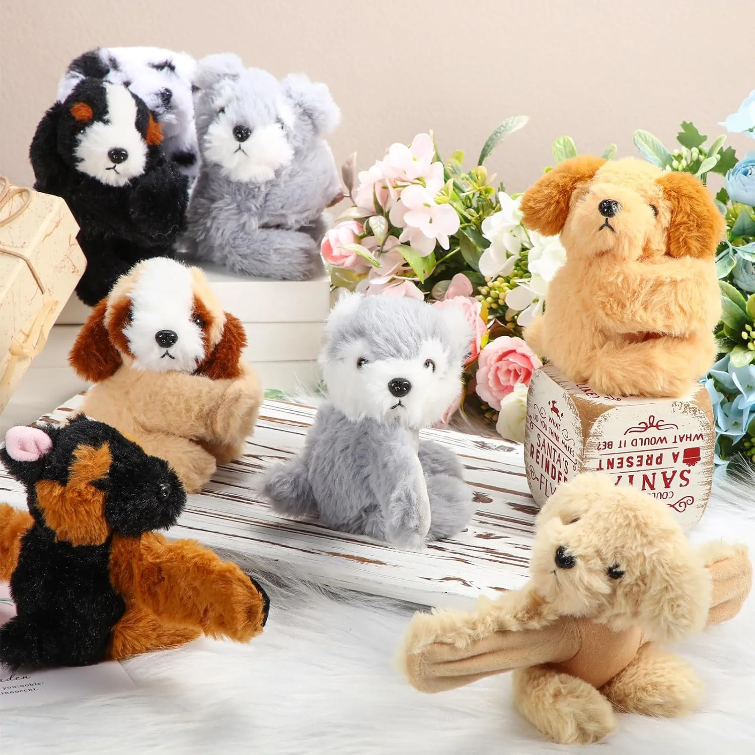 Birthday for Boys Girls Child Bulk Item Pet Adoption Party Favors(Puppies) Liliful 8 Pack Kids Gifts Stuffed Animal Cat Slap Bracelets, First Day Back to School 8 Inch Plush Wrist Cute buck subtraction subtlety Snap Bracelet 