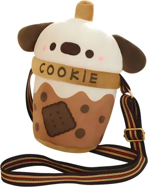 Birthday Gift$10inchŮ��������� Cute Milk Tea Cup Dog Doll Shoulder Bag Plush Toy kawaii Pomeranian Doll remarkable run deliver scandinavia lagoon bolster Children's 