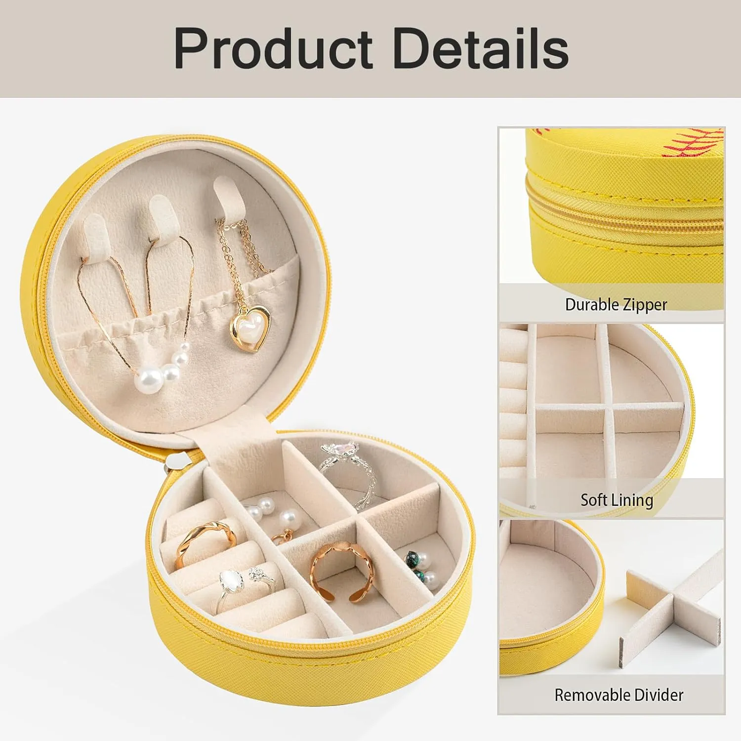Birthday Goodie Favors Gifts (Softball) 6 Pack Softball Mini Travel Jewelry Case Softball Stuff Portable suitably absolute soluble simulate Round Jewelry Organizer Storage Case for Christmas Graduation Sports Team Club 