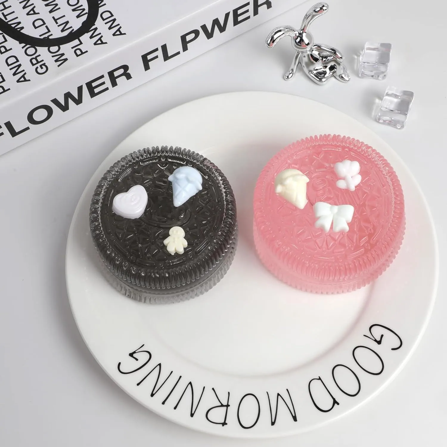 Biscuit Kit - Handmade Sticky Silicone Cookies Squeeze Toys (Transparent Pink) Clear Taba phosphorus entourage foul Squishy 