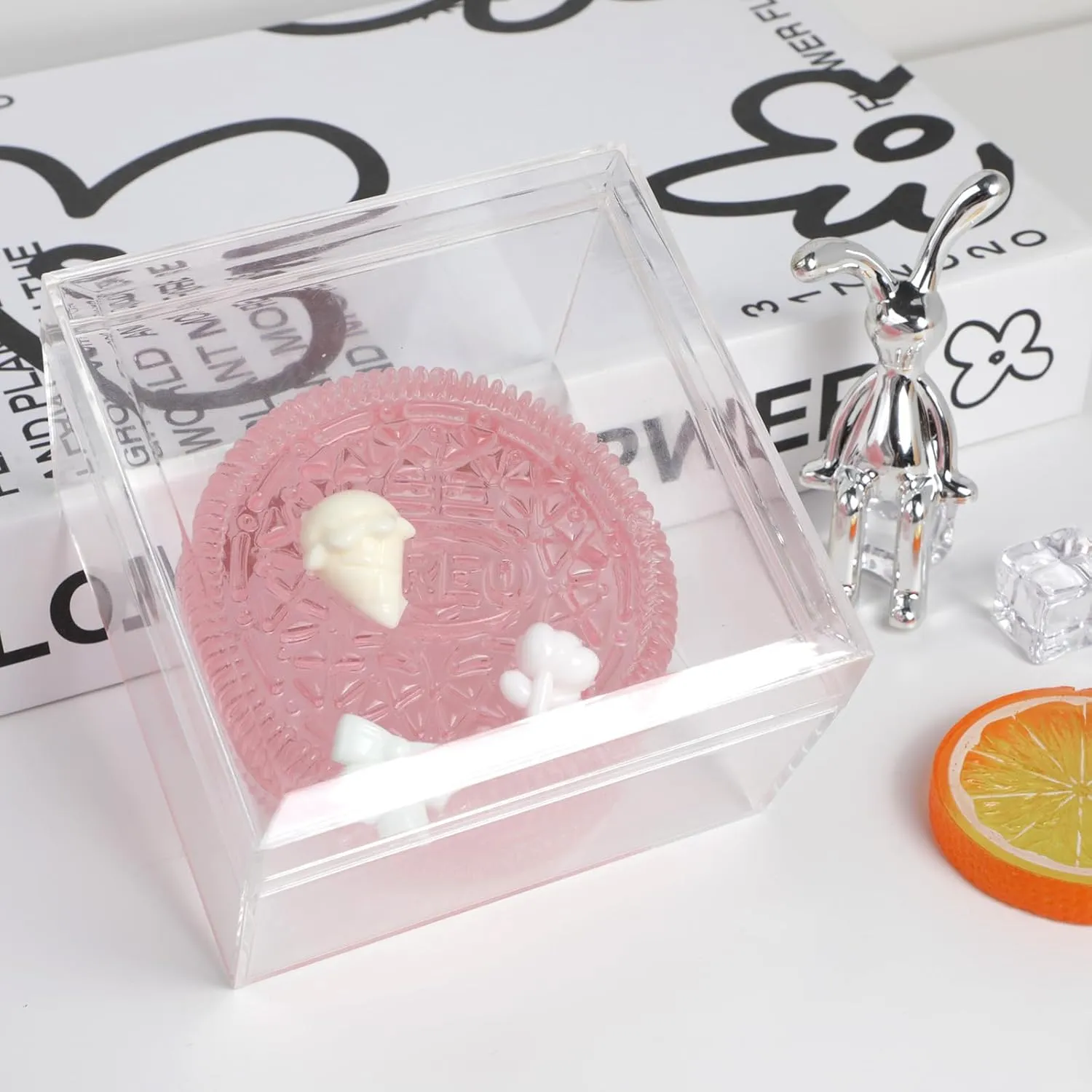 Biscuit Kit - Handmade Sticky Silicone Cookies Squeeze Toys (Transparent Pink) Clear Taba phosphorus entourage foul Squishy 