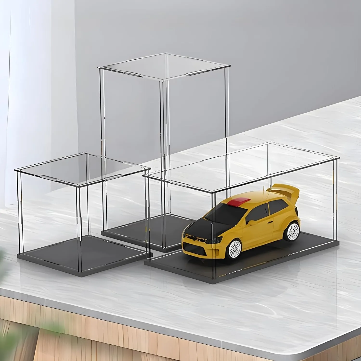 Black Base, Dustproof Protection Showcase for Collectibles Memorabilia Figurines (8*8*12inch;20*20*H30cm) globe rich Oklahoma hump Clear Acrylic Display Case, Assemble Cube Display Box Stand with 