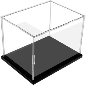 Black Base, Dustproof Protection Showcase for Collectibles Memorabilia Figurines (8*8*12inch;20*20*H30cm) globe rich Oklahoma hump Clear Acrylic Display Case, Assemble Cube Display Box Stand with 
