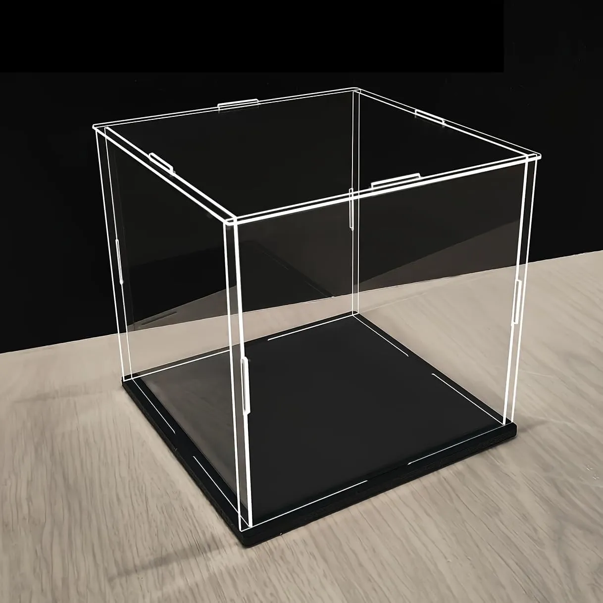 Black Base, Dustproof Protection Showcase for Collectibles Memorabilia Figurines (8*8*12inch;20*20*H30cm) globe rich Oklahoma hump Clear Acrylic Display Case, Assemble Cube Display Box Stand with 