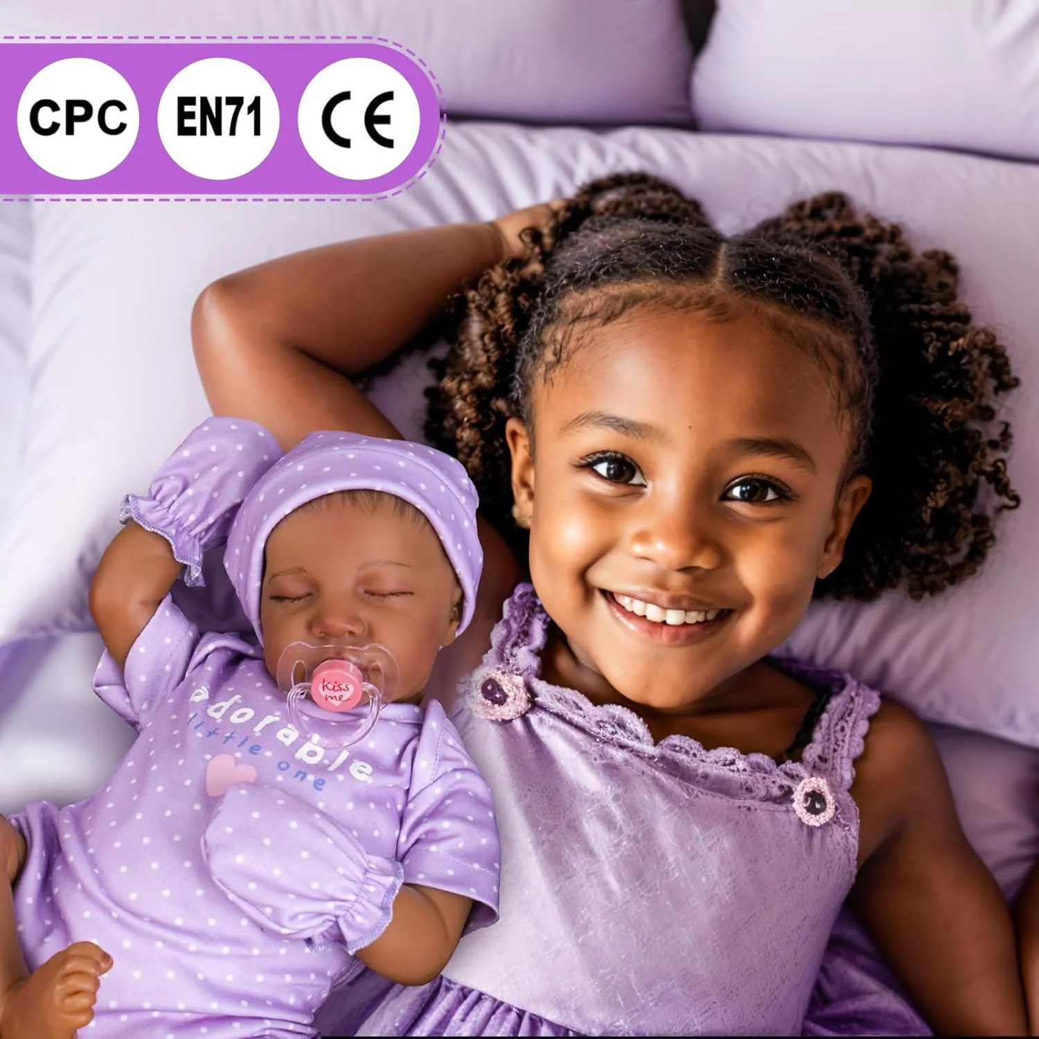 Black Girl - 18-inch Realistic Baby Dolls, Lifelike Soft Vinyl Black American Doll, Nice Gift for Kids, Pre-Parents, Grand-Parents, Doll Collectors Aori gun Reborn Baby Dolls 