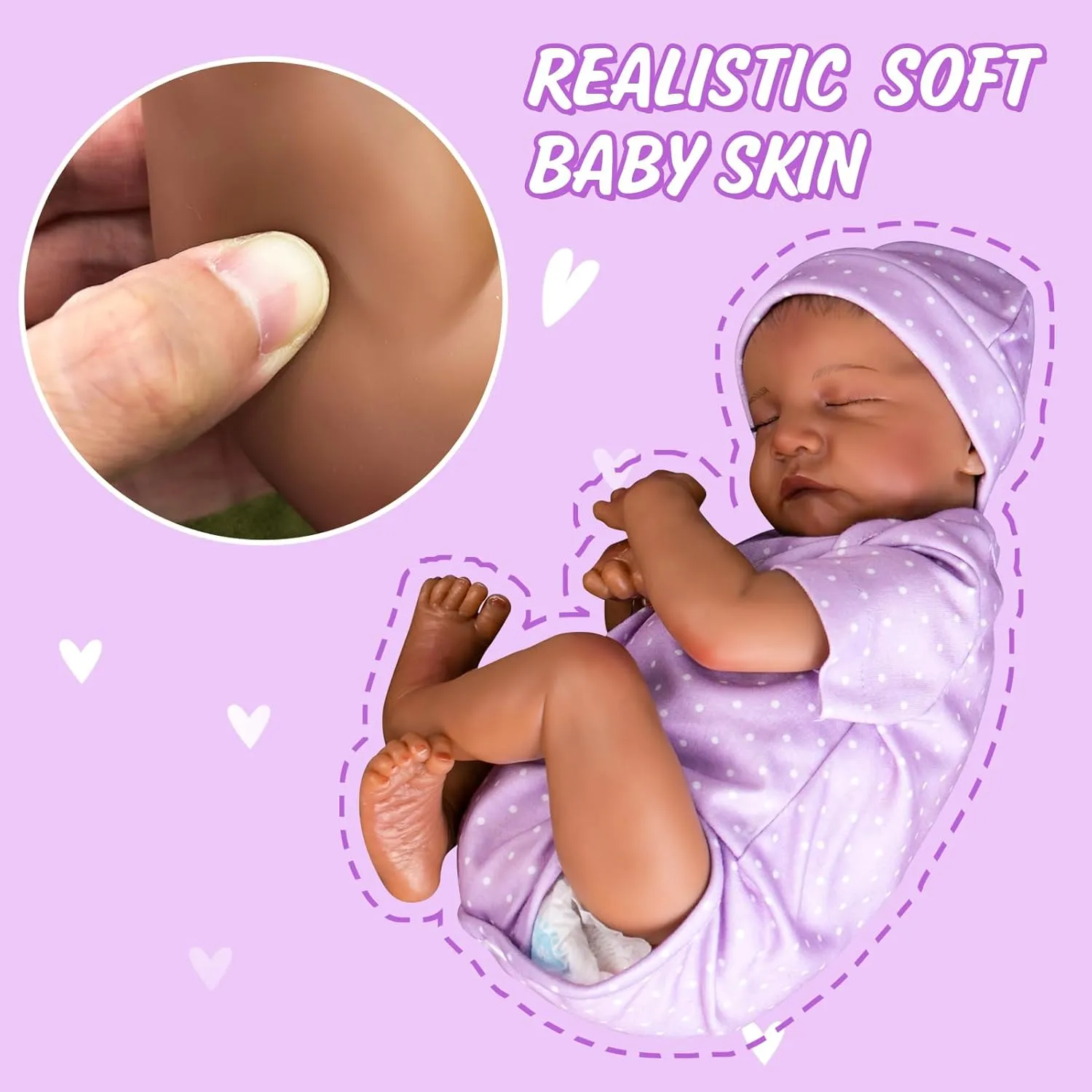 Black Girl - 18-inch Realistic Baby Dolls, Lifelike Soft Vinyl Black American Doll, Nice Gift for Kids, Pre-Parents, Grand-Parents, Doll Collectors Aori gun Reborn Baby Dolls 