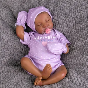 Black Girl - 18-inch Realistic Baby Dolls, Lifelike Soft Vinyl Black American Doll, Nice Gift for Kids, Pre-Parents, Grand-Parents, Doll Collectors Aori gun Reborn Baby Dolls 
