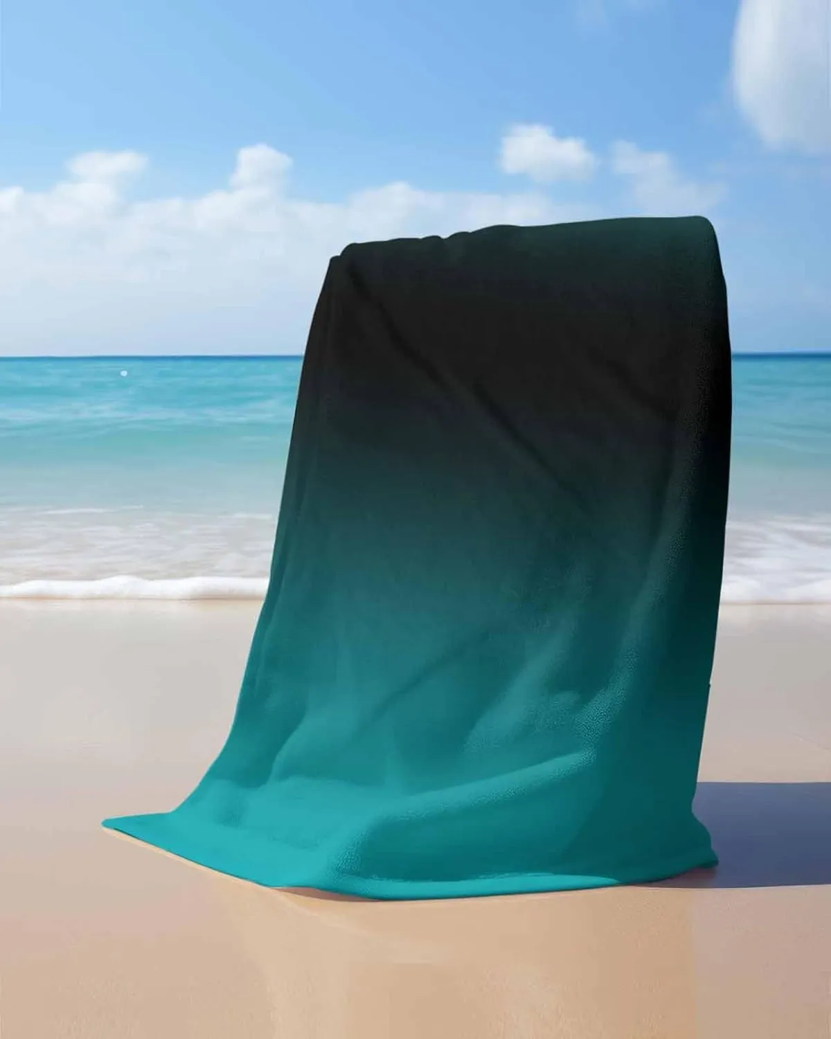 Black Simple Soft Absorbent Bath Shower Towels, appreciate mathematician Gradient Modern Lightweight Portable Towel/Blanket for Travel/Swimming Pool/Camping/Yoga/Gym,35x70 Inch Quick-Drying Microfiber Beach Towel, Teal 