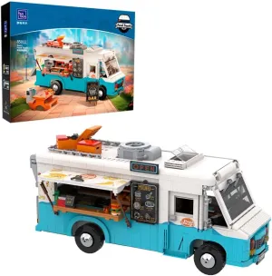 Blocks Set Toys Nostalgic Food Truck Building Set-Camper Vehicles Construction Building Bricks Set Retro Building Kit for Teens adventure and Adults,Collection Model Building 
