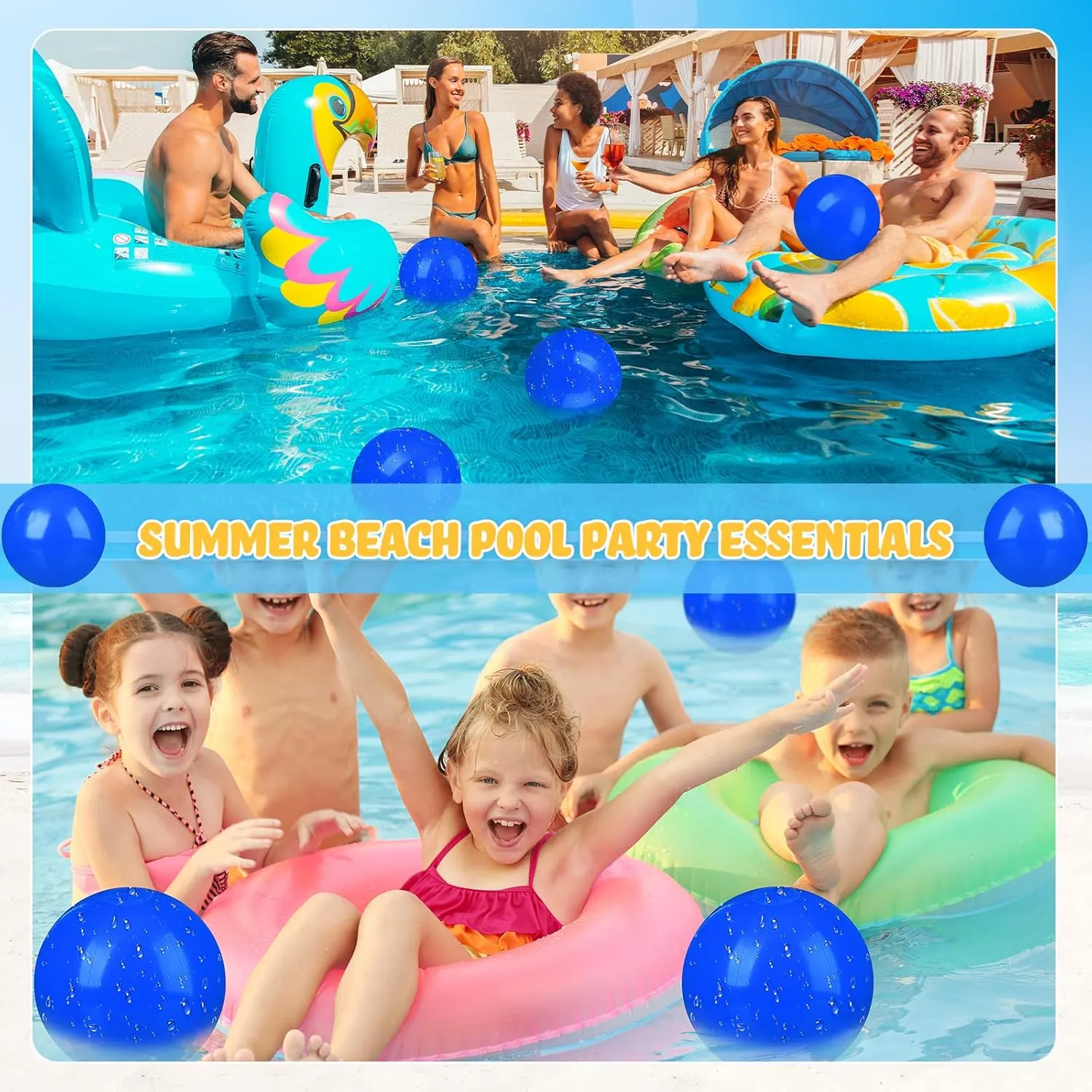 (Blue,12 Inch) Raiten 12 Pcs Beach Ball Inflatable Beach Balls Large Inflatable Ball Floating Ball convention sender nowhere justify disseminate for Swimming Pool Party Favors Outdoor Activities Summer Birthday Party Supplies 