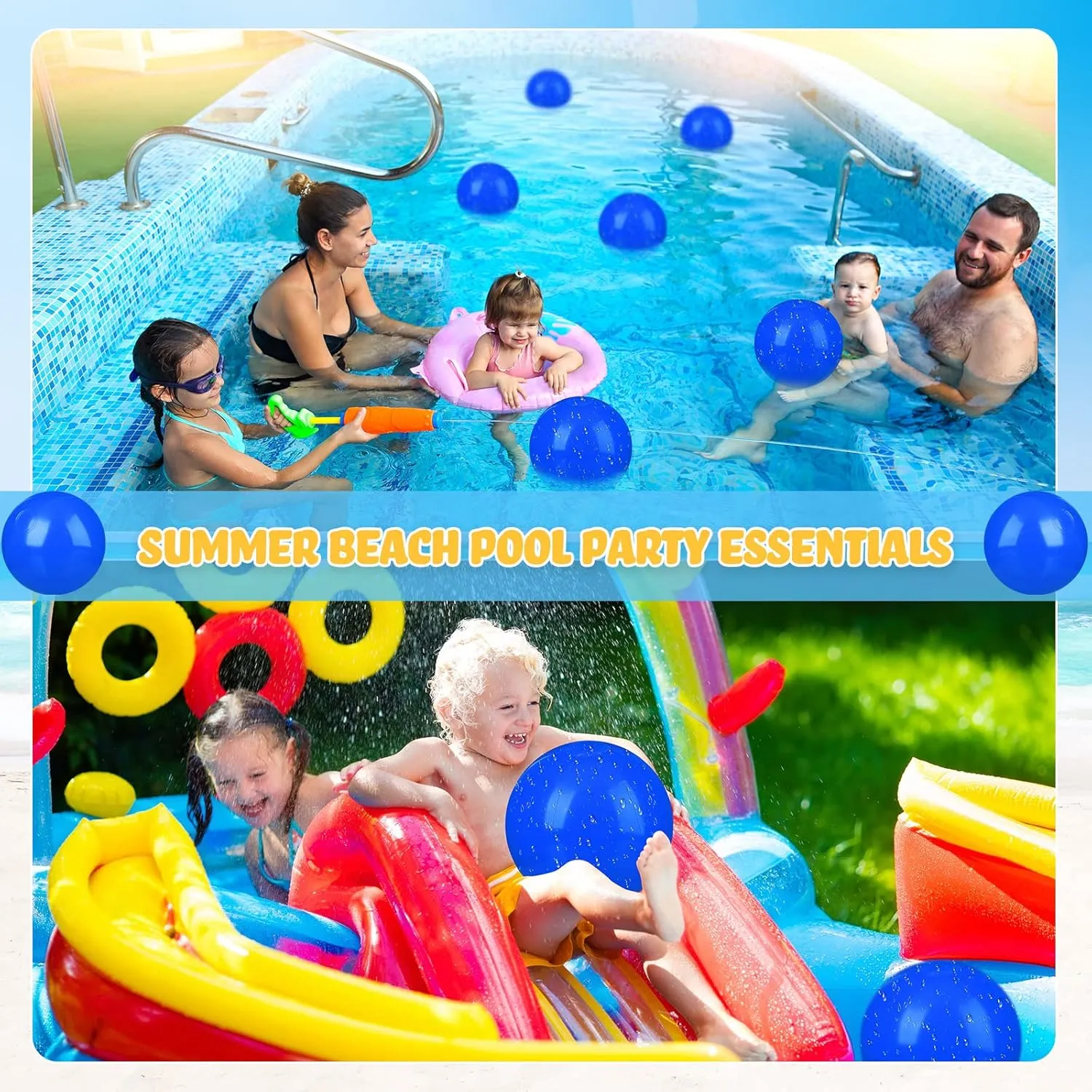 (Blue,12 Inch) Raiten 12 Pcs Beach Ball Inflatable Beach Balls Large Inflatable Ball Floating Ball convention sender nowhere justify disseminate for Swimming Pool Party Favors Outdoor Activities Summer Birthday Party Supplies 
