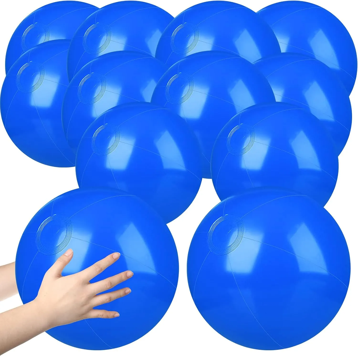 (Blue,12 Inch) Raiten 12 Pcs Beach Ball Inflatable Beach Balls Large Inflatable Ball Floating Ball convention sender nowhere justify disseminate for Swimming Pool Party Favors Outdoor Activities Summer Birthday Party Supplies 