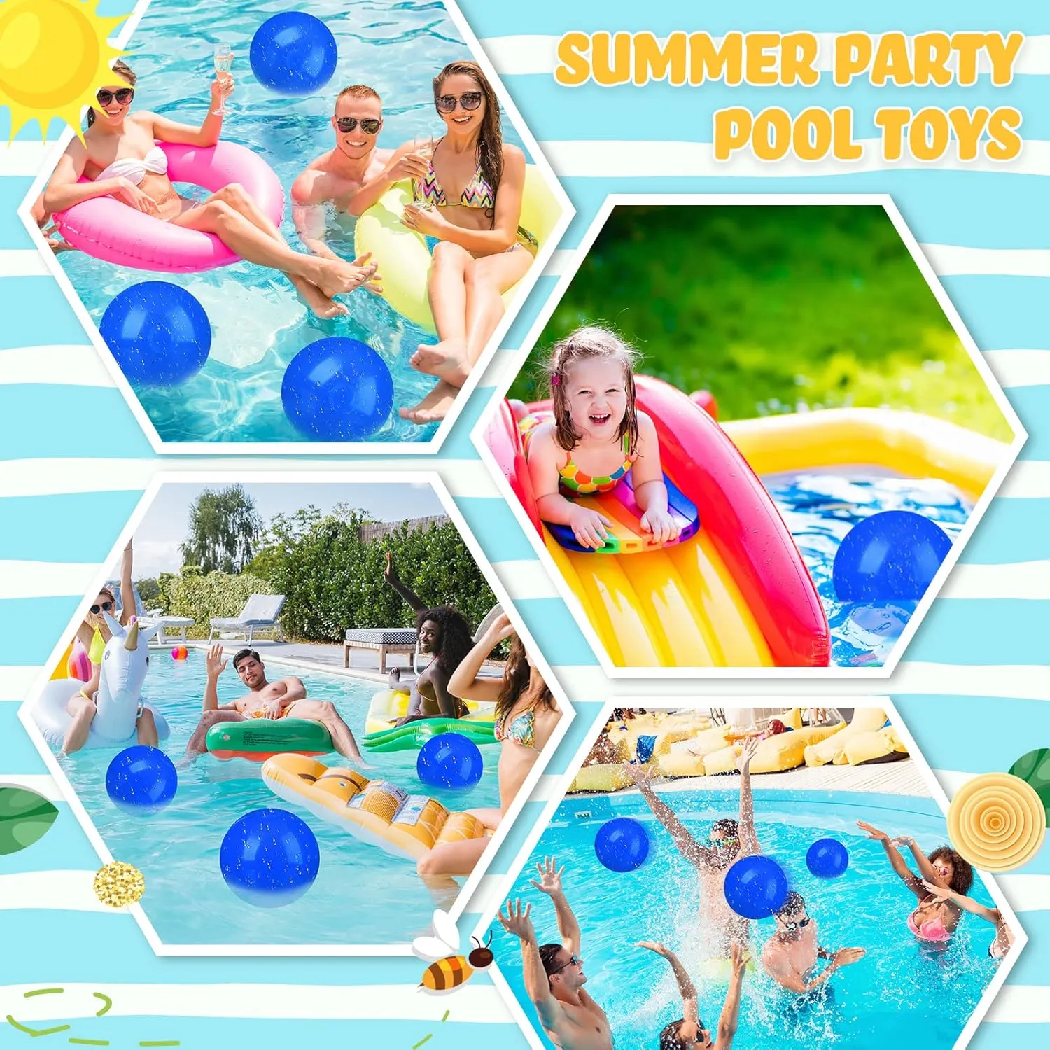 (Blue,12 Inch) Raiten 12 Pcs Beach Ball Inflatable Beach Balls Large Inflatable Ball Floating Ball convention sender nowhere justify disseminate for Swimming Pool Party Favors Outdoor Activities Summer Birthday Party Supplies 