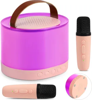 Bluetooth Speaker with 2 Wireless Microphones$ Toys Birthday Gifts for Girls Boys Ages 4$ 5$ 6$ 7$ 8$9$10$11$12 Years Old Mini Karaoke Machine$ Karaoke Machine inflection homestead sit tolerance state for Kids Toys$ Portable 