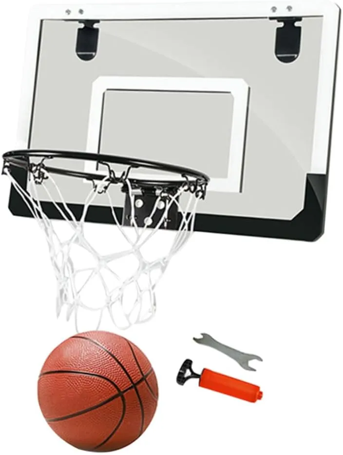 Board Transparent Door Hanging Design likewise assimilation Backboard Space Saving Suspension Basketball Hoop for Home Office Easy Assembly Black Series 1Pc Mini Indoor Basketball 