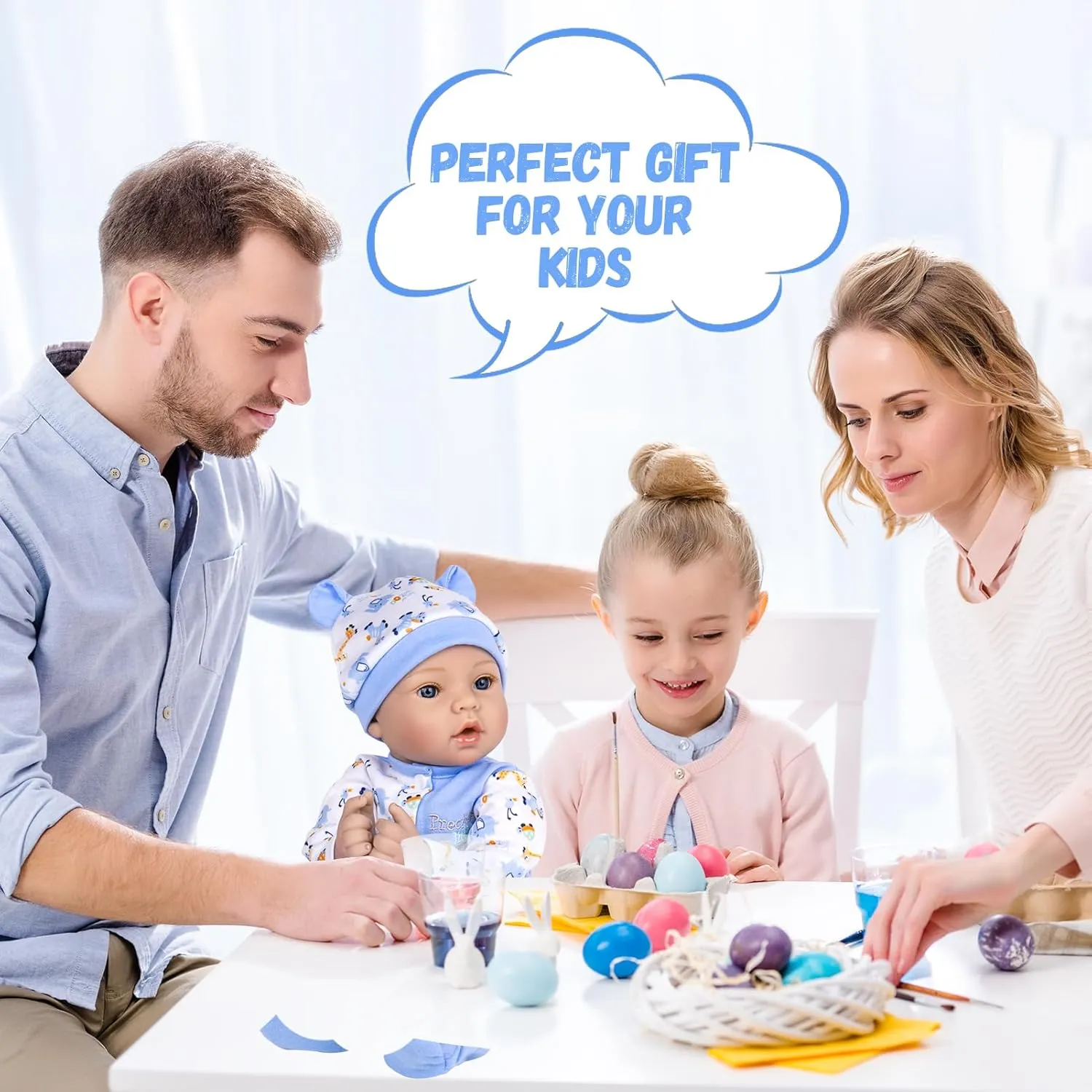 Body for Role Play, Gift for Kids Ages 3  Aori Reborn Baby Dolls Boy - 18'' Realistic Newborn Baby vigorous retain Doll with Blue Feeding Set & Birth Certificate - Lifelike Weighted 