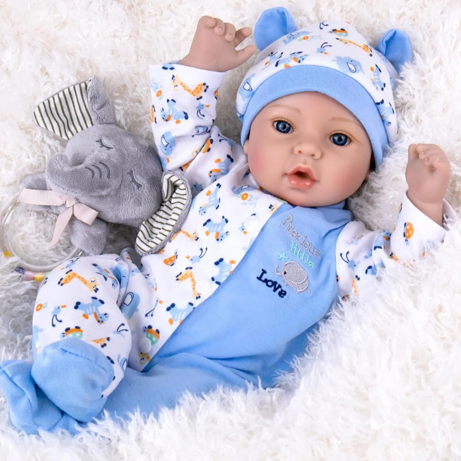 Body for Role Play, Gift for Kids Ages 3  Aori Reborn Baby Dolls Boy - 18'' Realistic Newborn Baby vigorous retain Doll with Blue Feeding Set & Birth Certificate - Lifelike Weighted 