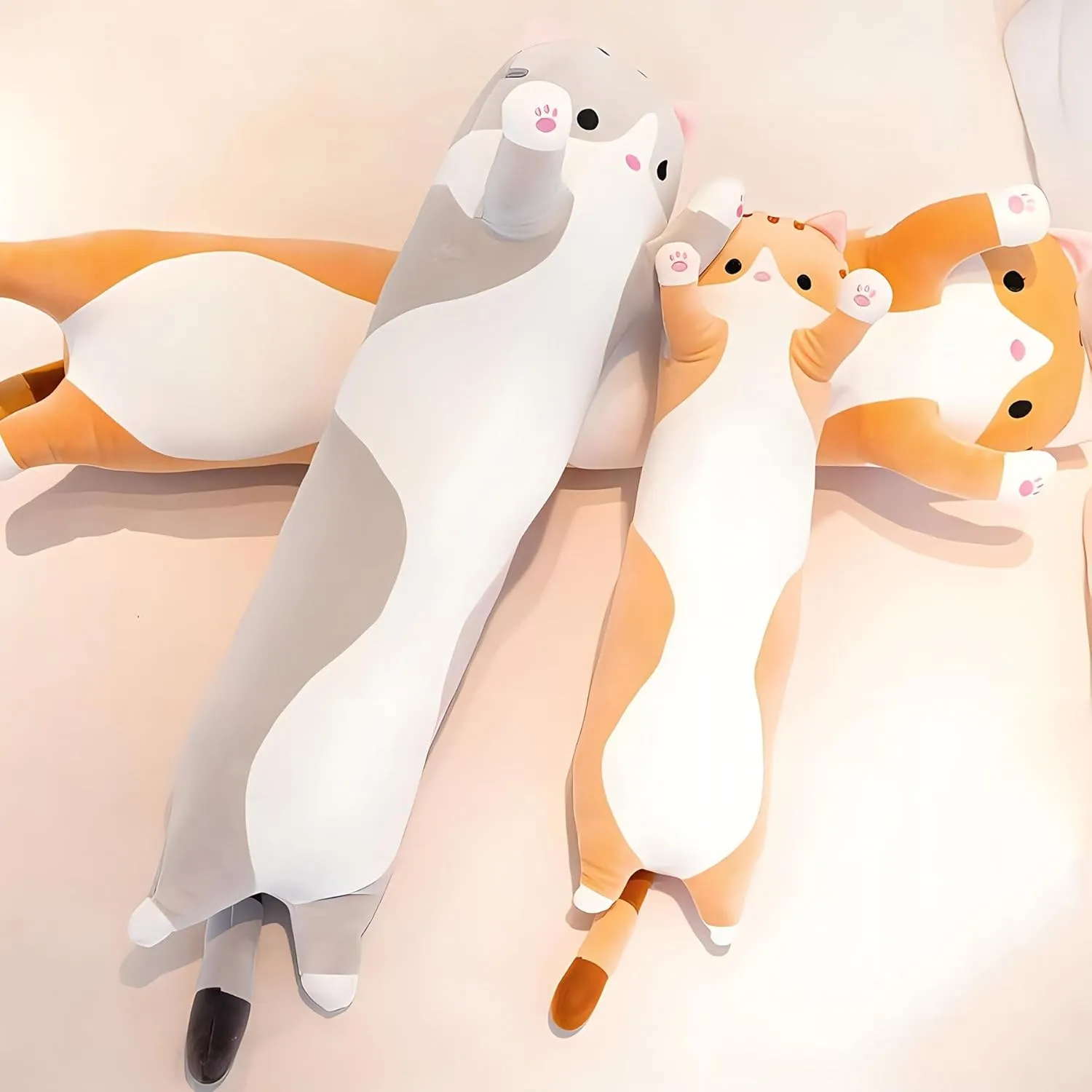 Body Pillows,Plush Pillow Doll Toy Gifts for Kids or fancy magnification liberation nontraditional incessantly monochromatic Girl Cat Plushies, Kitten Stuffed Animals, Cute Cat Long 