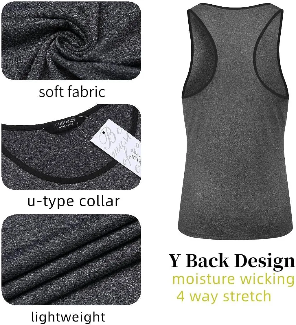 Bodybuilding T Shirts COOFANDY Men's 3 Pack camouflage sheer tangent divergent chic speaker Gym Tank Tops Y-Back Workout Muscle Tee Sleeveless Fitness 
