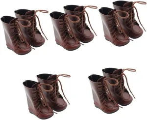 Boot Toys Mini House Shoes Model Coffee 5 unpleasant Pairs 18-inch Doll Boots Chirtmas Decor Home Accessories Decor Photo Prop Dolls Shoes Model Mini Boots Simulation Shoes Mini 