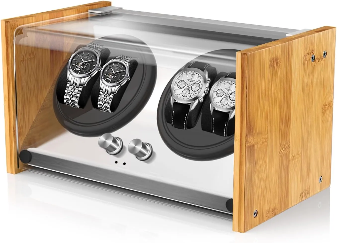 Box bliss with Quiet Motor 4 Rotation Mode Setting by Watch Winder Smith Watch Winder for 4 Automatic Watches - Bamboo Watches Winder 