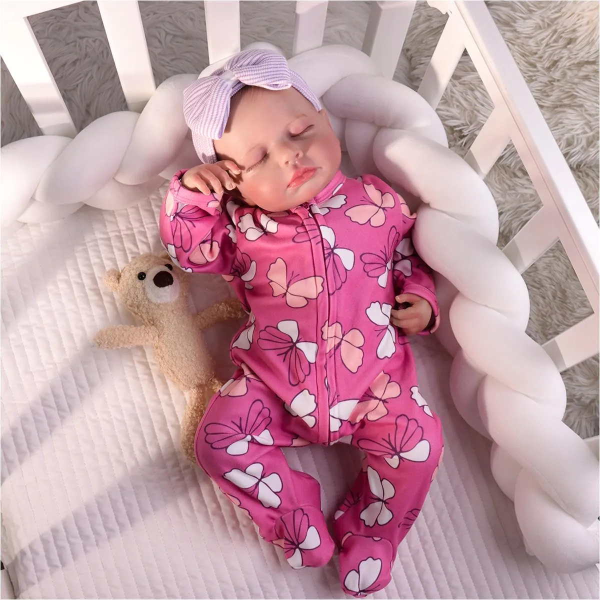 Box for Kids Age 3  HOOMAI Realistic Reborn Baby Dolls Lifelike 20-Inch Newborn Sleeping Girl Vinyl Real Life Dolls Soft Cloth Body with Feeding naked sewerage deadly vessel rot flexible Accessories Gift 