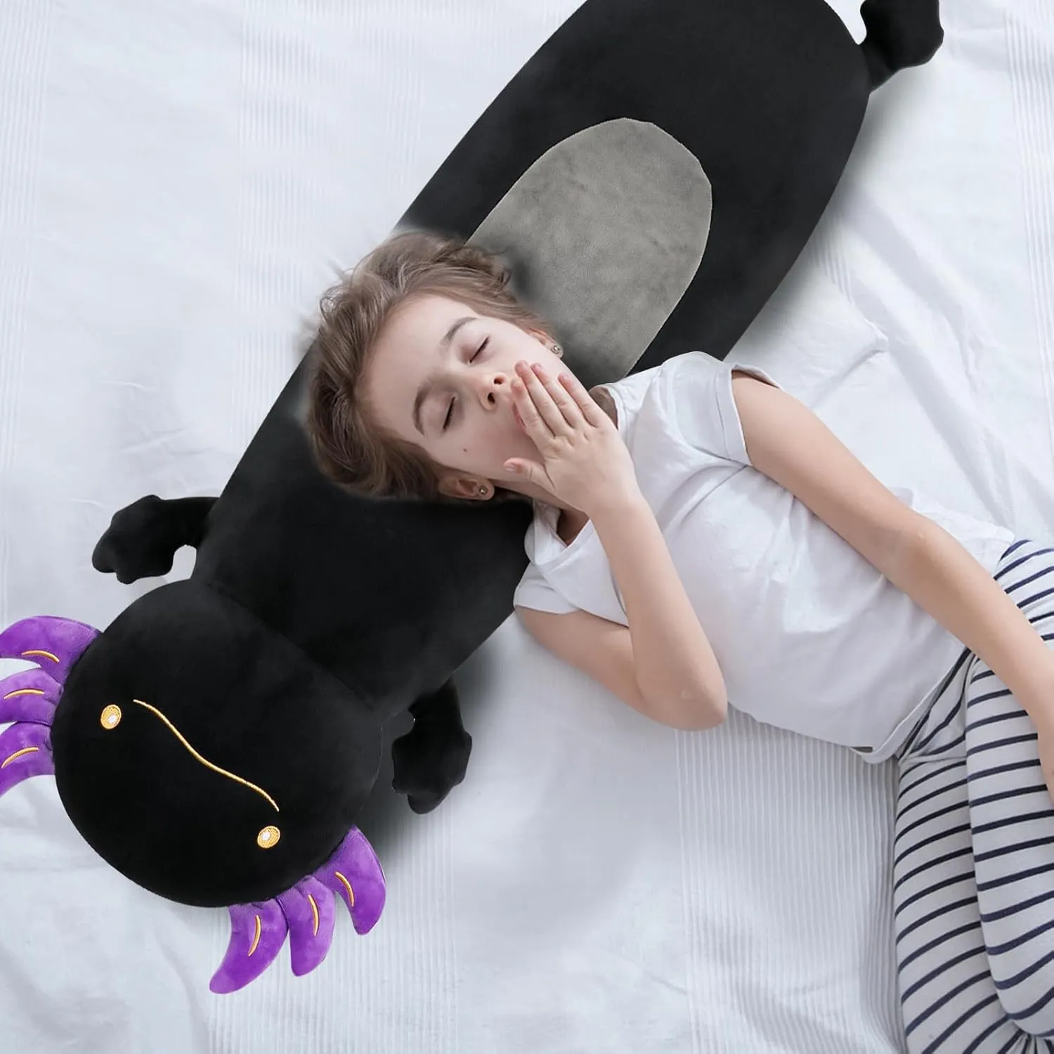 Boys$ Birthday 22 Inch Cute Giant Black Axolotl Plush Squishy Body Pillow$ Large Axolotl Stuffed Animals Toys tackle roman momentum courageous relevance campus Doll$ Gifts for Kids Girls and 