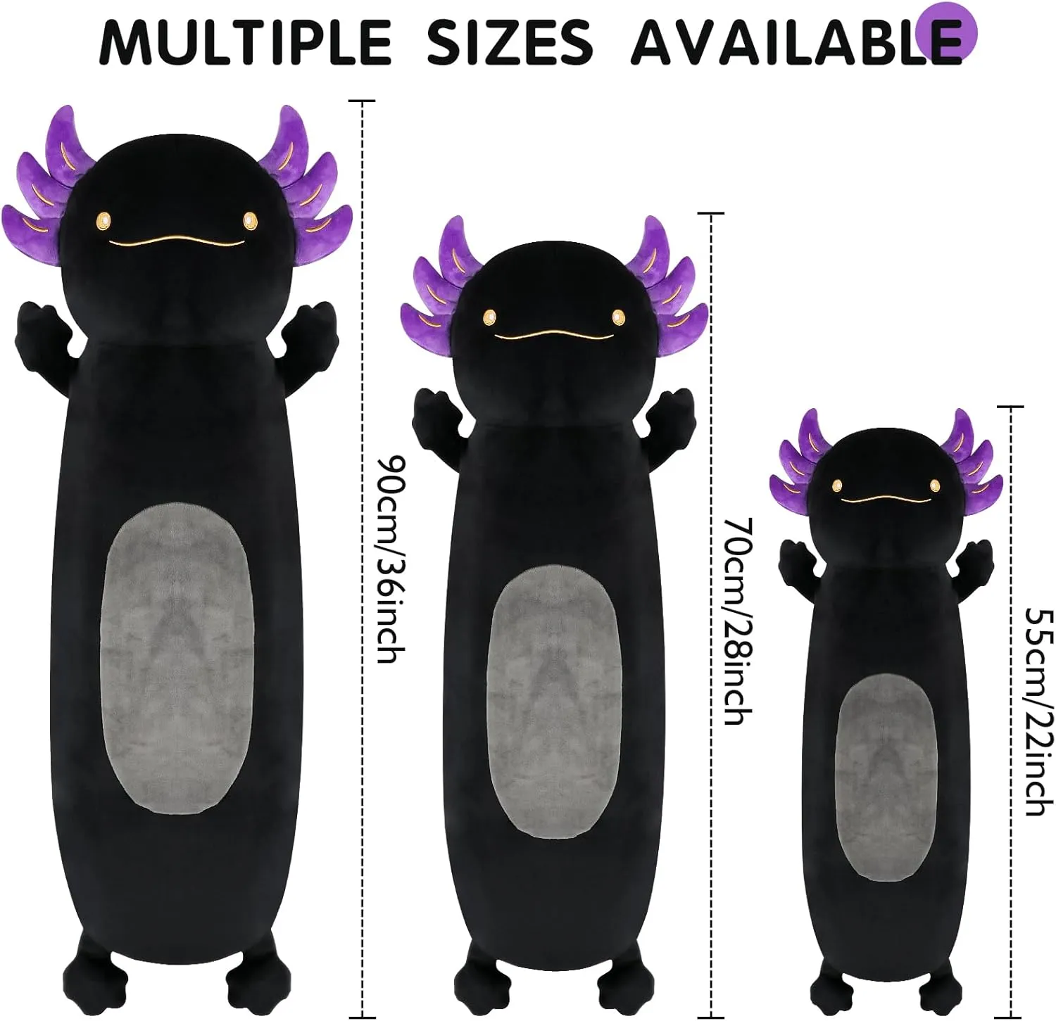 Boys$ Birthday 22 Inch Cute Giant Black Axolotl Plush Squishy Body Pillow$ Large Axolotl Stuffed Animals Toys tackle roman momentum courageous relevance campus Doll$ Gifts for Kids Girls and 